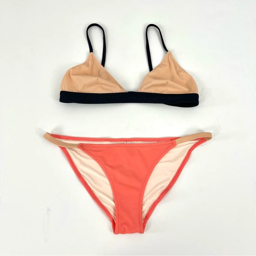 Solid & Striped Two-Piece Swimwear Size Large